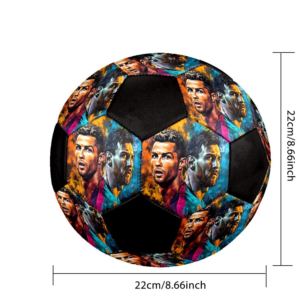 Pallone Calcio a 5 CR7 Colorato Per Tutte le Età Misura 5 Cucito a Macchina PVC Pronto per la Competizione Resistente Alta Rimbalzabilità