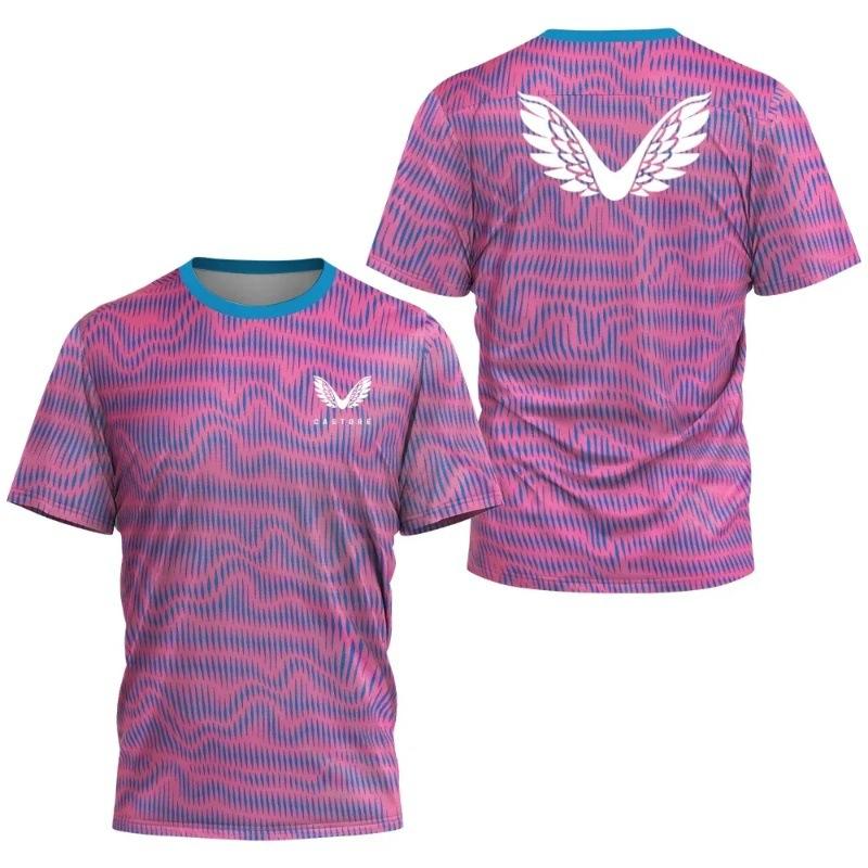 Summer Round Neck 3D Wing Pattern Print Top Camouflage Clothing Daily Exercise Training Fashionable Casual Quick Drying Short Sleeved Men's T-shirts