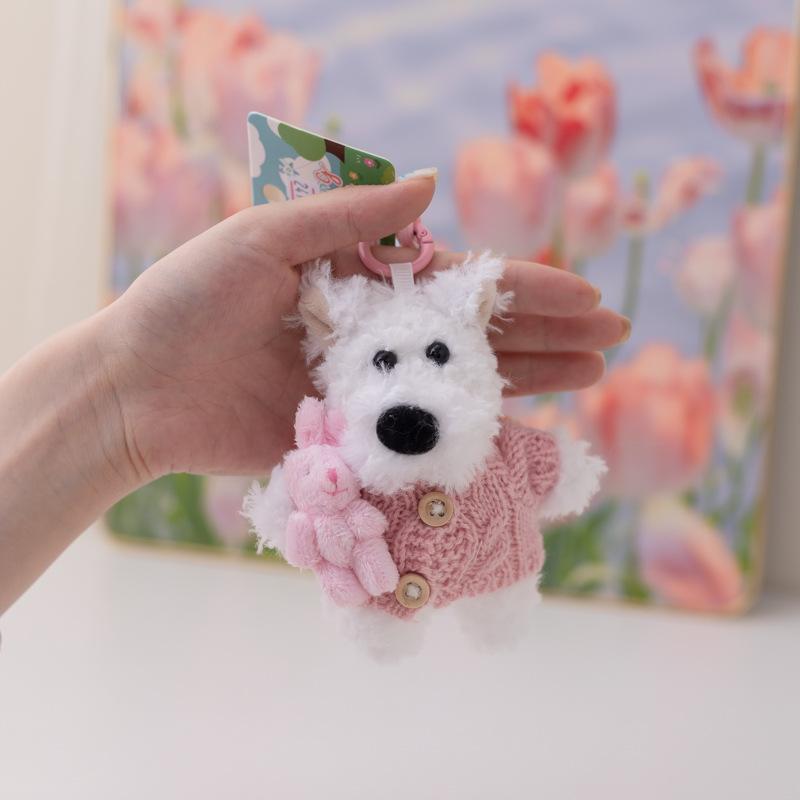 New Scribbled Puppy West Highland Bag Pendant Cute Doll Keychain To Send Girlfriend Gifts
