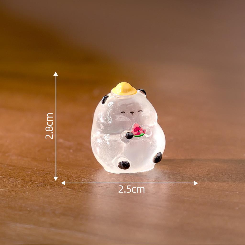 6Pcs/lot Cute Luminous Panda Animal Miniatures Mini Figurine Glow In the Dark Fairy Garden Decoration Micro Landscape