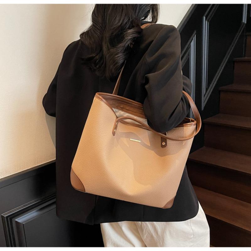 Frosted retro bag women's large-capacity new spring and summer versatile casual shoulder shopping bag tote bag