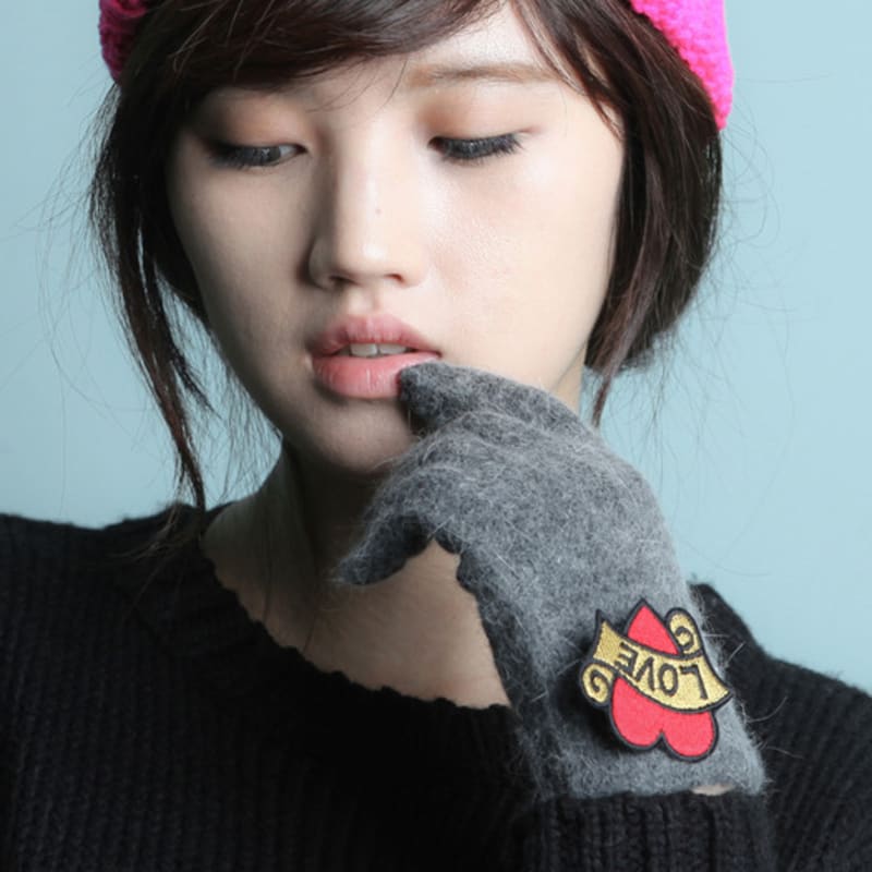 

RACOHA Colory Co Angora Gloves Colory Co Angora Knit Gloves charcoale