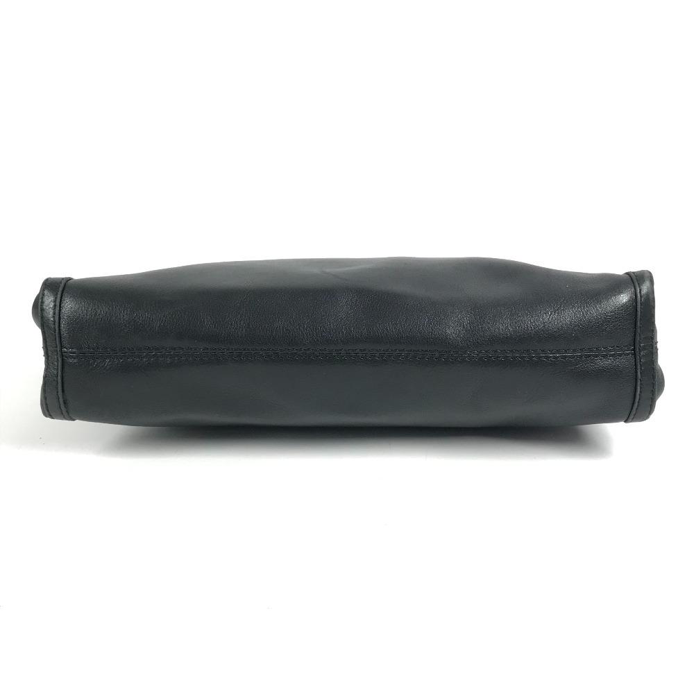 CELINE vintage logo Cluch Bag Bag Pouch Clutch bag Leather Black