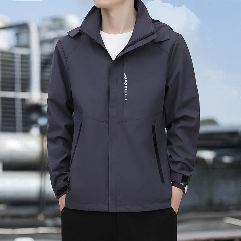 

Куртка мужская со стойкой воротником осенне-зимняя мужская корейская версия приталенная молодежная универсальная уличная повседневная универсальная куртка-топ 8XL темно-серого