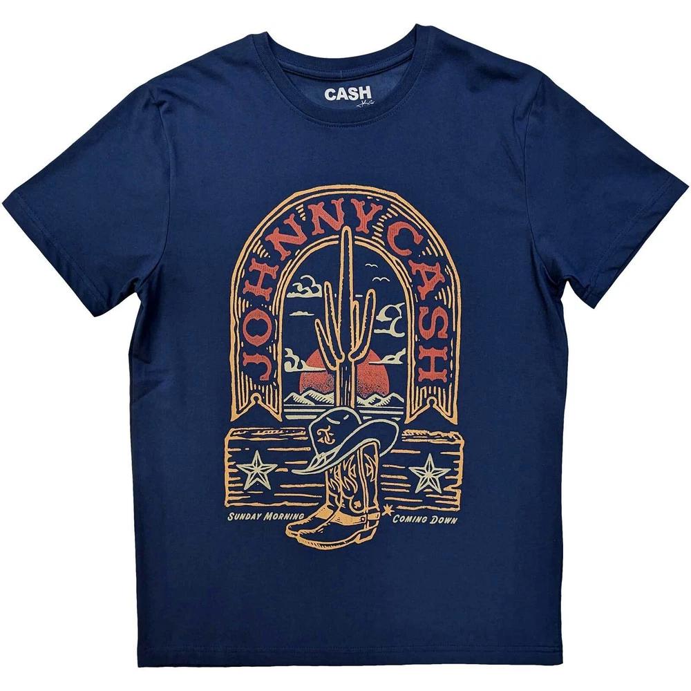 Johnny Cash TShirt Sunday Morning New Navy Official S