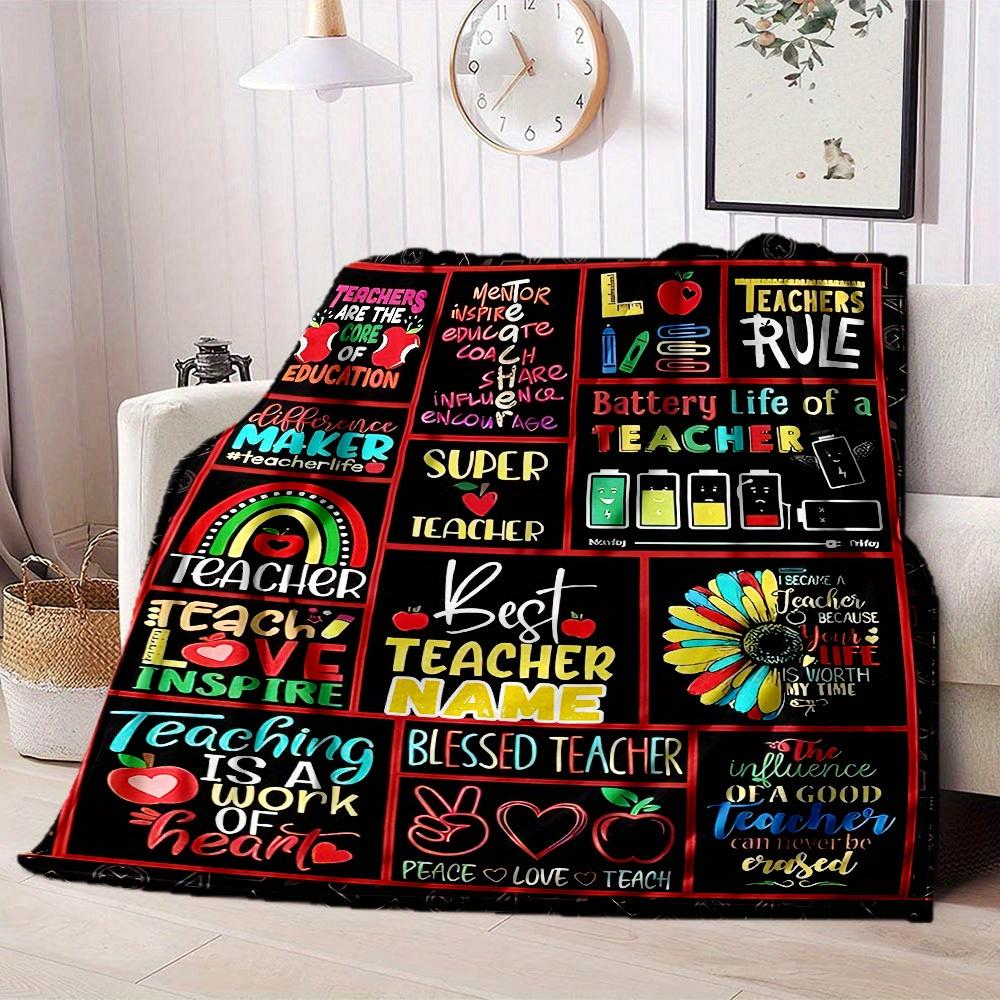 Teacher Appreciation Home Customize Your Name Blankets Comfortable Soft Lightweight Allseason Multipurpose Blanket For Picnic Sofa Office Bed Living