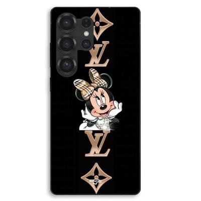 Capa de telemóvel - MANIACASE - Samsung Galaxy S25 Ultra - Silicone TPU - Minnie LV - Fundo preto