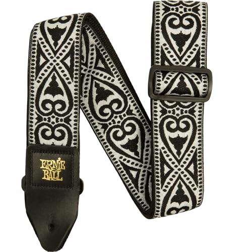 [Genuine] ERNIE BALL 5345 Guitar Strap JACQUARD STRAP BLACK HEART Jacquard Strap Black Heart