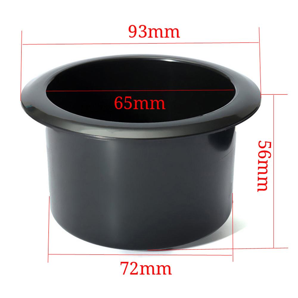 2 soportes de plástico negro para vasos de agua y bebidas, soporte de cenicero empotrado, accesorios universales para autocaravanas, coches, barcos, remolques.