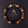 1PC 12 Zodiac Signs for Friends Lovers Stone Beaded Bracelet with Polished Natural Stone Adjustable Couples Friendship Minimalist
