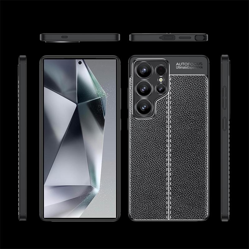 Für Samsung S25 Ultra Hülle Cover Samsung Galaxy S25 Ultra Capas Bumper Rückseite Stoßfest Weich TPU Leder Fundas Samsung S25 Ultra