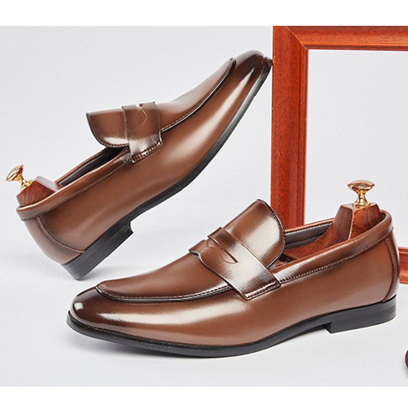 Fashion Luxury Fashion New Men's Penny Loafter Brown Slip On Casual Shoes Male Flats Homecoming Wedding Dress Prom Zapatillas Hombre