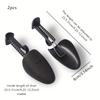 1/2pair Unisex Black Adjustable Plastic Shoe Trees, Pu Leather Shoe Lasts, Sports Shoe Shapers, Shoe Stretchers, Shoe Covers.