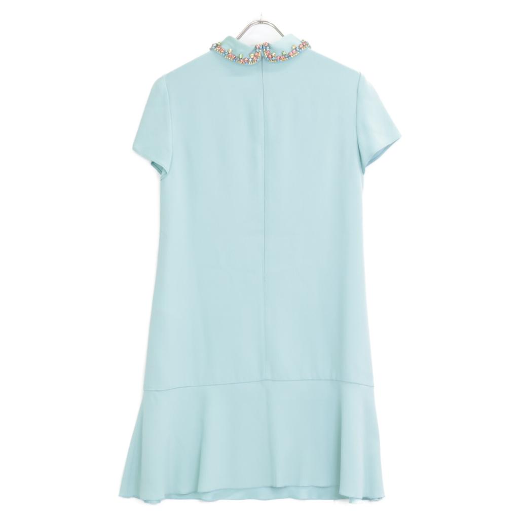 RED VALENTINO SR3VAH020F1 Green Collar Bijou Dress dress 40 greenUsed