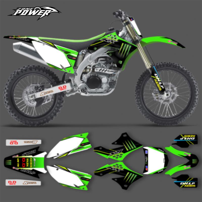 Powerzone Custom Team Motorcross Graphics Decal Stickers Kits for KAWASAKI KXF450 KXF 450 2009 2010 2011