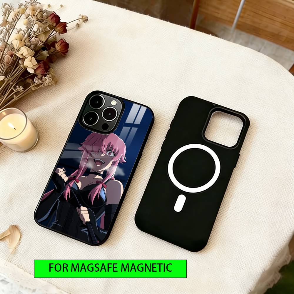 Future Diary Gasai Yuno Phone Case For iPhone17,16,15,14,13,12,11 Plus,Pro Magnetic For Magsafe Wireless Charging