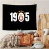 Sports Fan Tapestry Retro Club Flag Wall Art Vintage Red Yellow Design for Living Room Game Room Home Decor