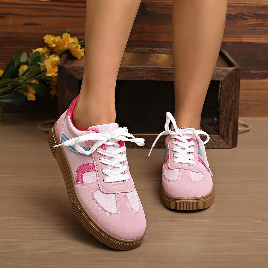 Women's Flat Bottom Sports Shoes  Mixed Colors Spring Autumn New Style Sneakers Casual Leisure Student Flats Rubber Sole