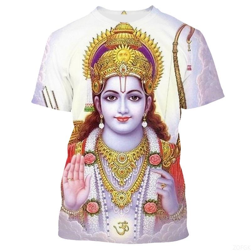 Summer Fashion Indian Deities Graphic T Shirts New Men Casual Oversized