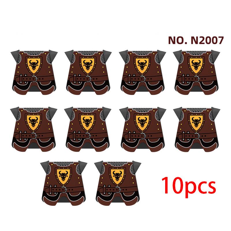 Medieval Knights Figures Accessories Building Blocks Officer Cloak Helmet Cape Armor Shield Black Eagle Red Lion Toys MOC Bricks