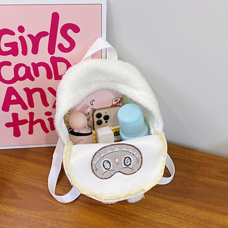 Cartoon Labubu Lovely Plush Backpack Girl Heart Large Capacity Outward Commuting Shoulders Bag Kids Birthday Gift