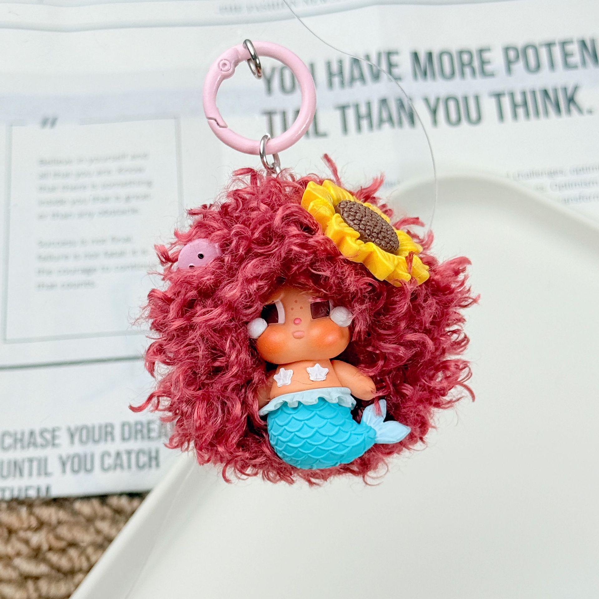 Cute Beads Crying Doll Phone Charm & Heart Bag Pendant Key