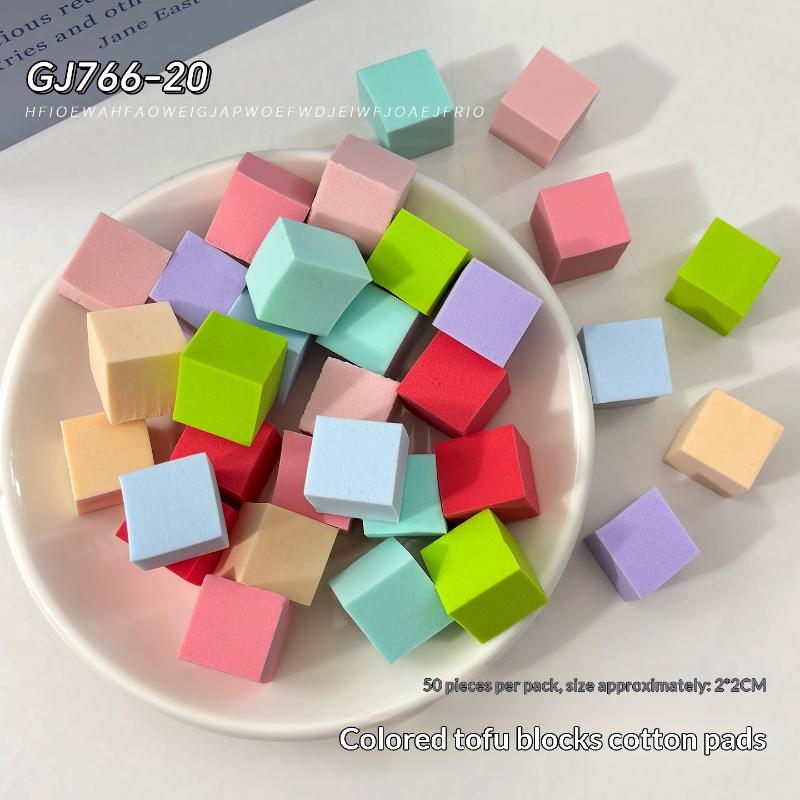 50Pcs Colorful Nail Art Sponge Square Triangle Sponges Gradient Diy Nail Sponge Gel Polish Design Manicure Paintings Supplies