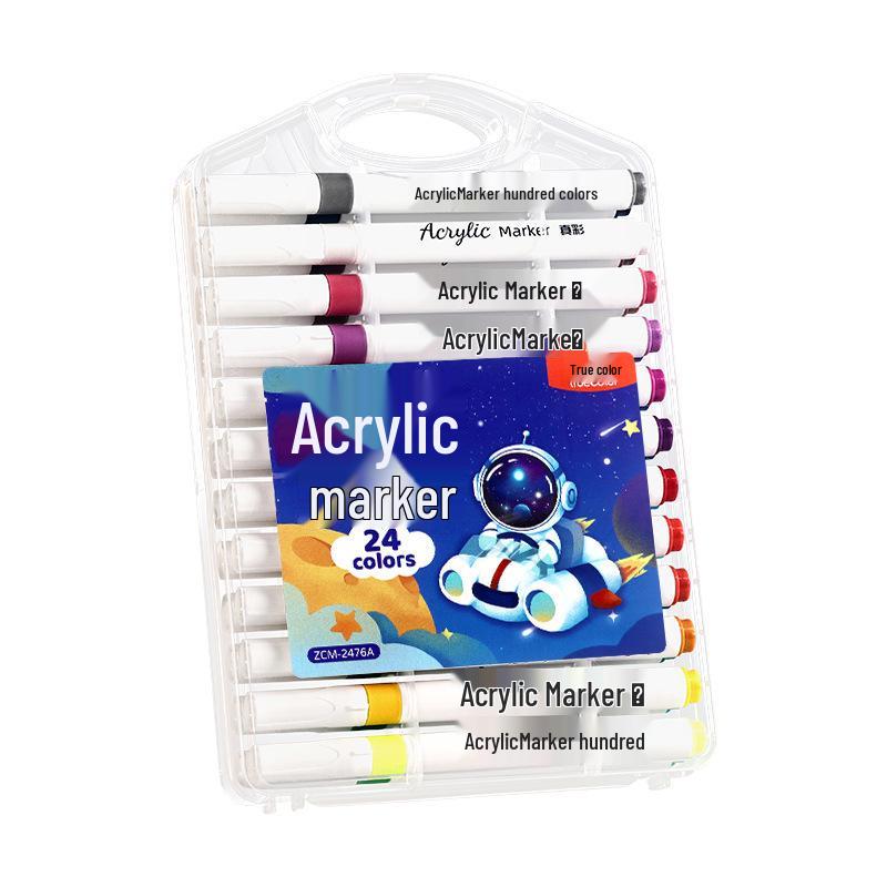 True Color Stackable Acrylic Markers - Non-Bleeding Watercolor Pens for Students and Kids