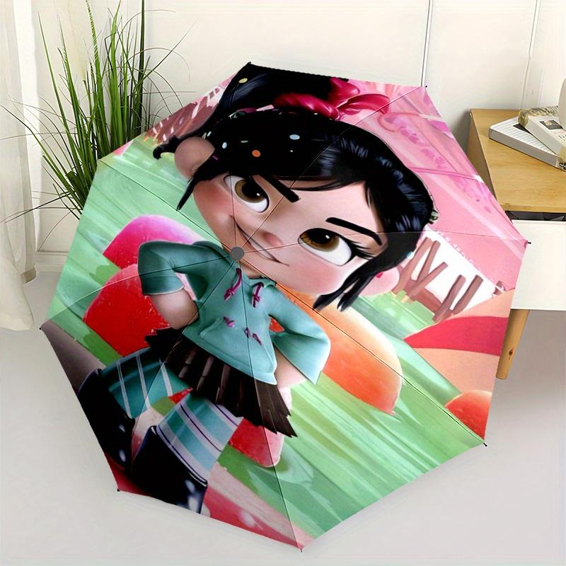 

Candy Vanellope Design Automatic Opening and Closing Umbrella - Lightweight 3-Fold Design, Suitable for Fans, Travel, Daily Use - Official P