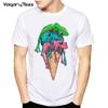 2022 Funny Icecream Frog Printed Men T-Shirt Summer Colorful Frog Tshirts Short Sleeve Funny Tees Casual Tops