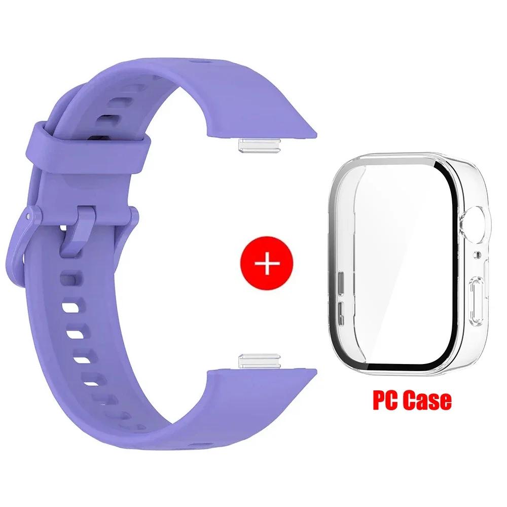 Case+Silicone Band For Huawei Watch Fit 3 Strap sport bracelet Tempered Glass cover Protector for Huawei Fit3 correa Accessories