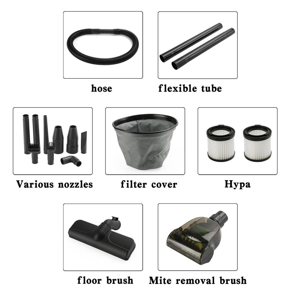 5 Gallon Steel Stainless Wet and Dry Canister Industrial Vacuum Cleaner With Hepa Filter For Workshop Garage