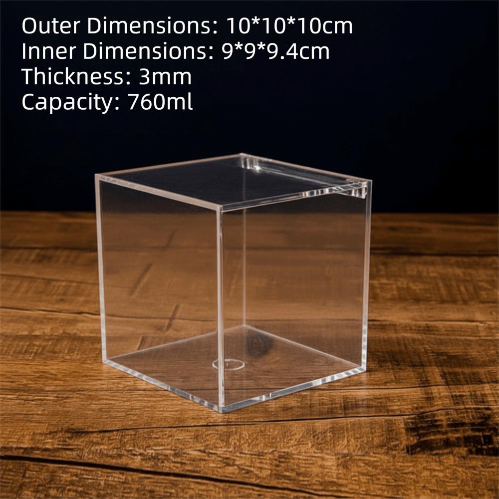 Square Cube Acrylic Box With Lids Stackable Design Transparent Container Transparent Case Clear Cube Box Decorative Use