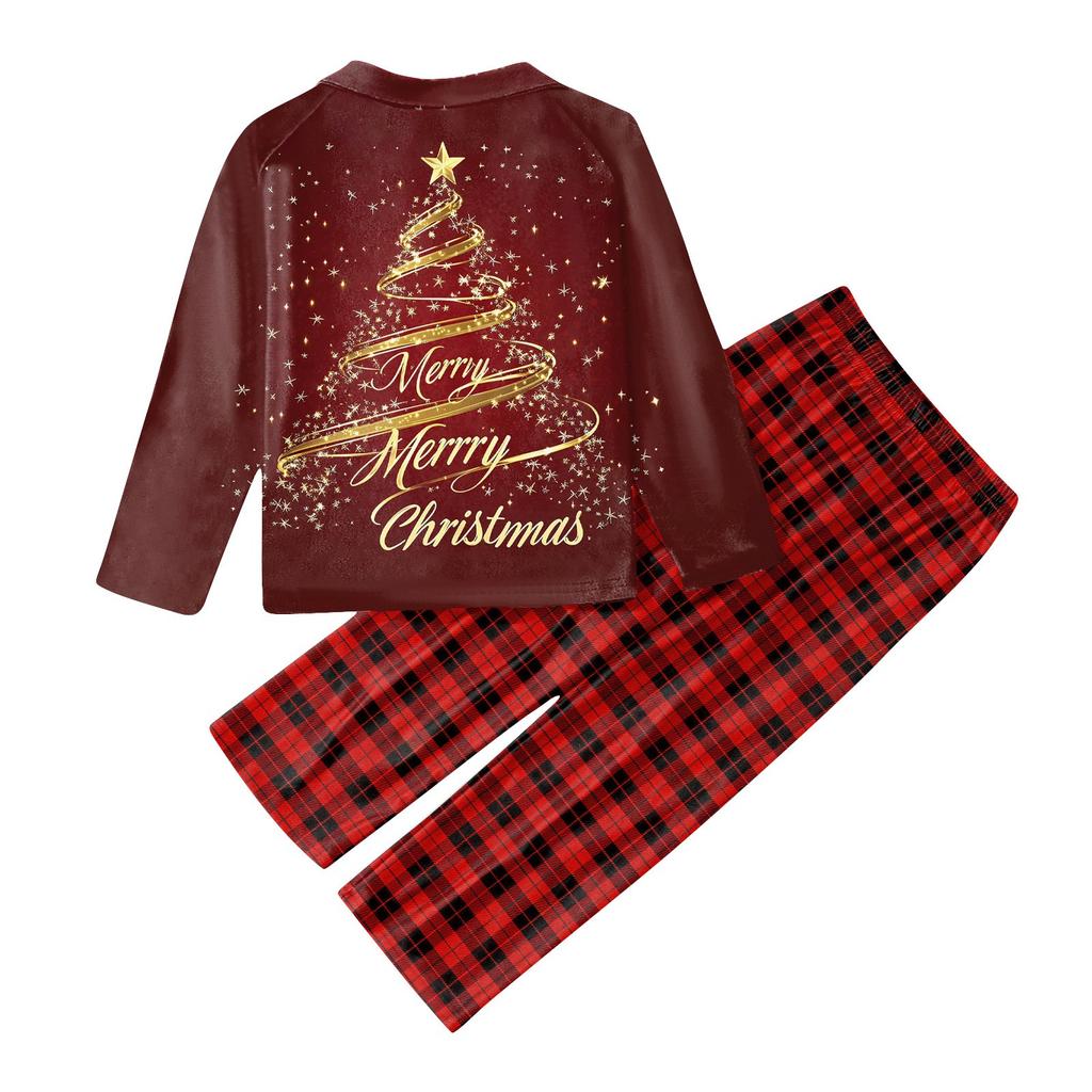 Christmas Prints Family Matching Long Sleeve Tops+Pants Set Family Matching Sets