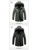 Herren Winter Slim Fit Kapuzenjacke - Mittellang, Dick und Modisch