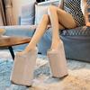 Móda 2025 Nová móda 30cm Super vysoké podpatky Diamantový semiš Dámské lodičky Kulatá špička Platforma Silná podrážka Boty na párty pro pole dance