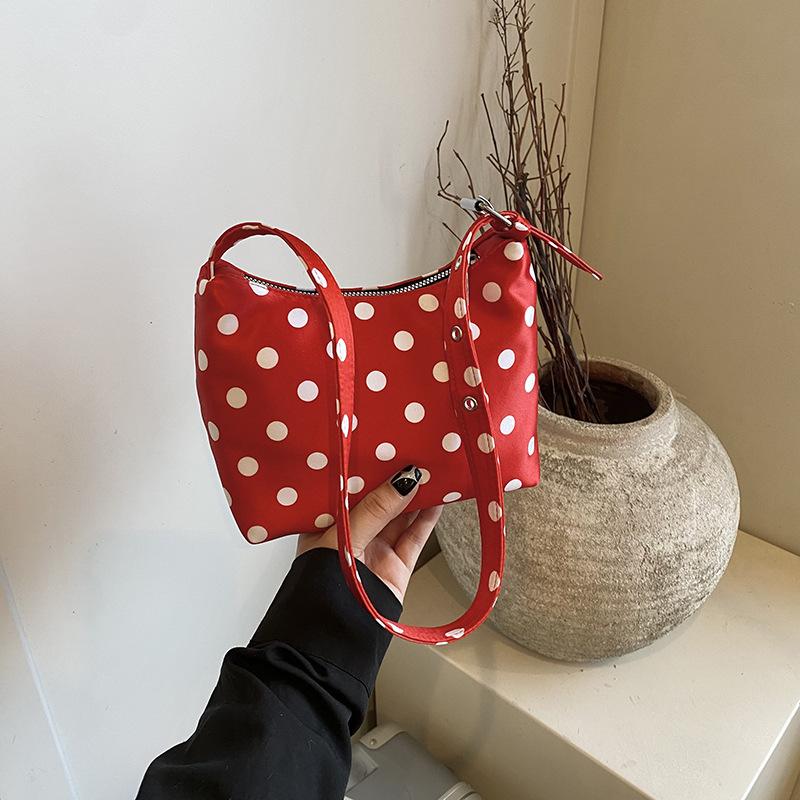 Niche polka dot pillow cloth bag women's new versatile shoulder underarm bag work small bag