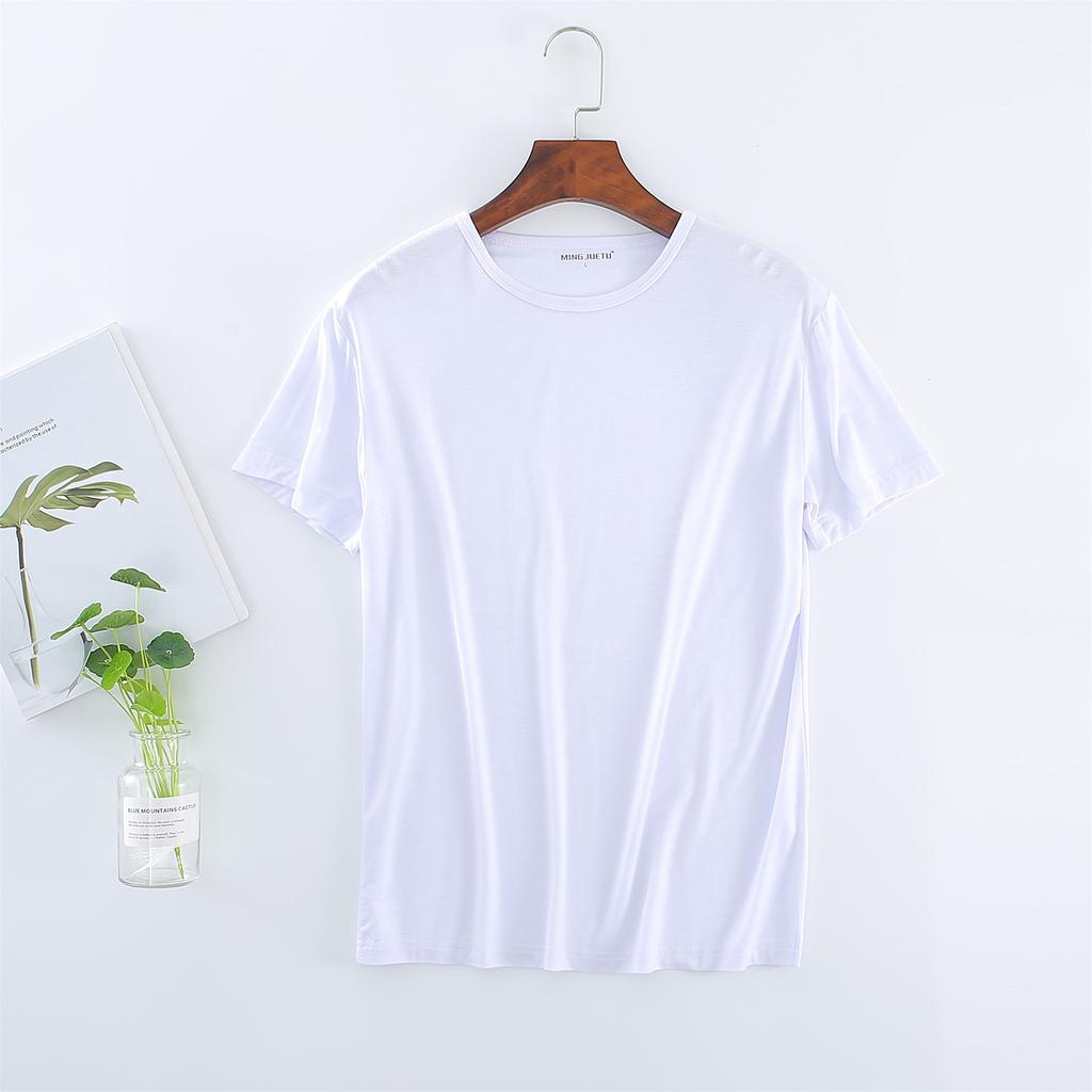 Men's Oversize Modal T-Shirt Short Sleeve V Neck T-Shirt Casual Summer Classic Basic Tee Shirts ( L-8XL)