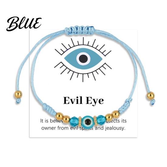 Evil Eye Bracelet String Adjustable Braided Rope Good Luck Amulet