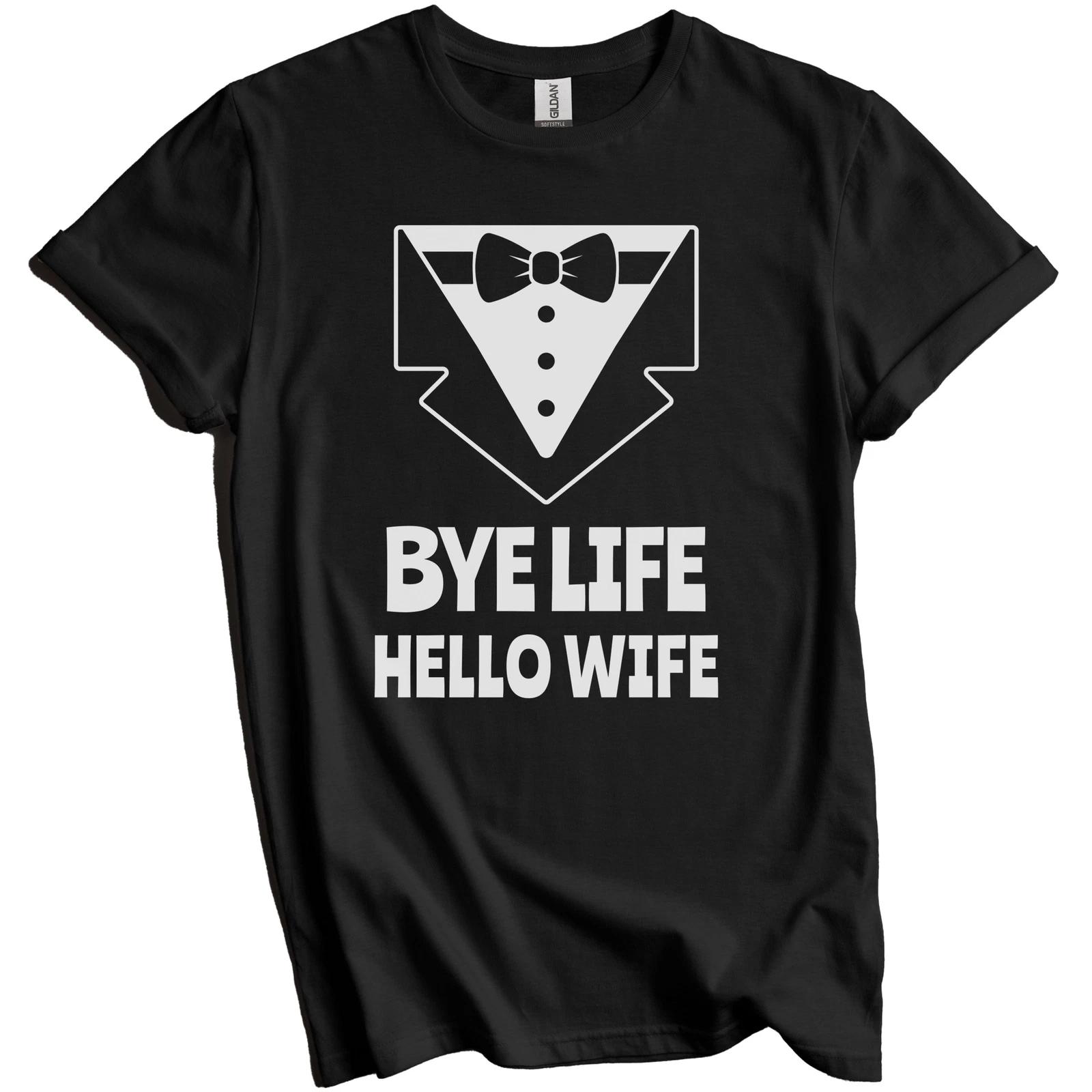 

Groom Wedding Shirt - Bye Life Hello Wife - Engagement Shirt S