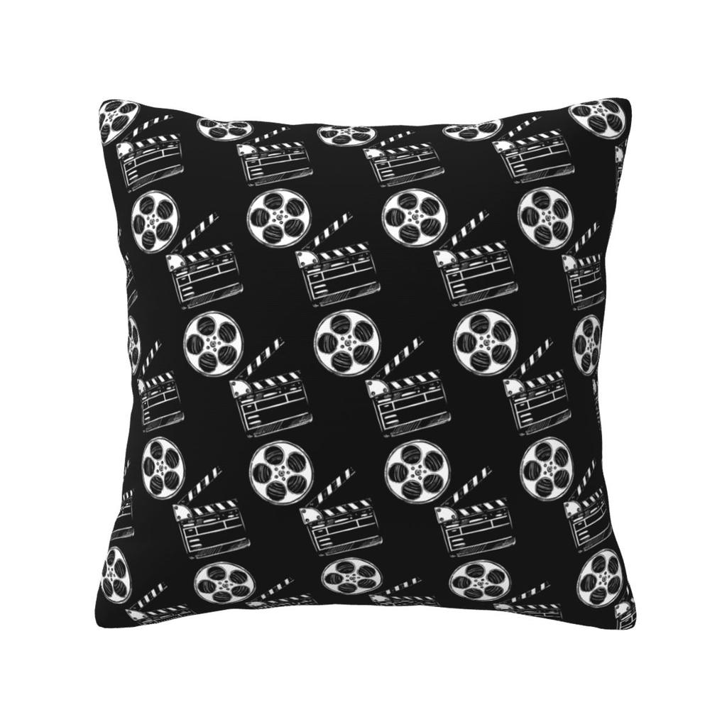 Movies Film And Clapperboard Square Pillowcase Pillow Cover Cushion Decor Comfort Throw Pillow for Home Bedroom