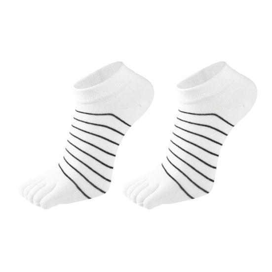 1 Pair Women Socks Five-Toed Split-Toe Design Anti-Odor Sweat-Absorbent Shallow Mouth Socks Sports Daily Wear