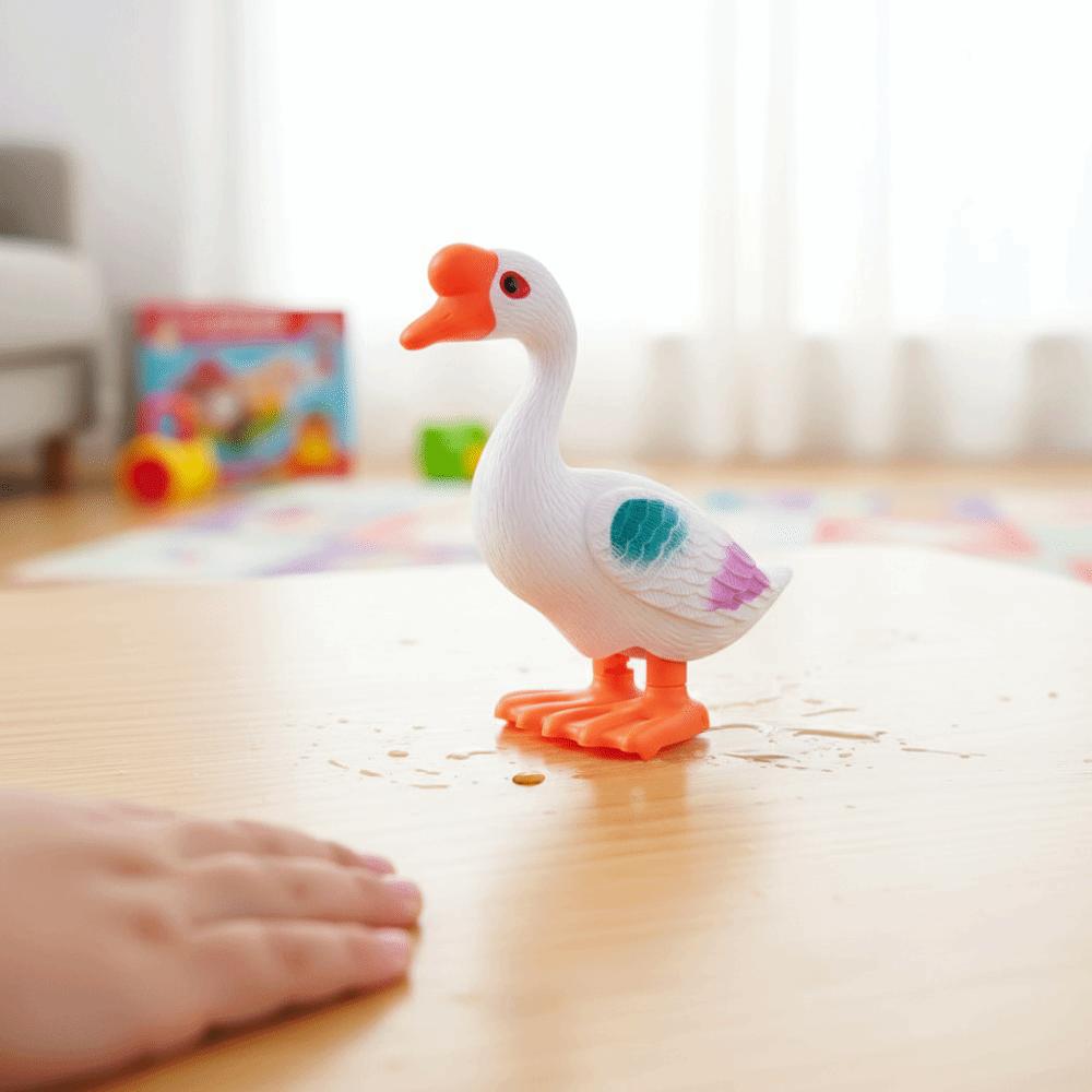Cute Design Jumping Goose Toy Plastic Material Simulation Animal Toy Bounce Goose Toy Kids Play