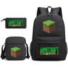Minecraft Schooltas Game Merchandise Student Grote Capaciteit Print Drie Delige Schooltas Mannen En Vrouwen