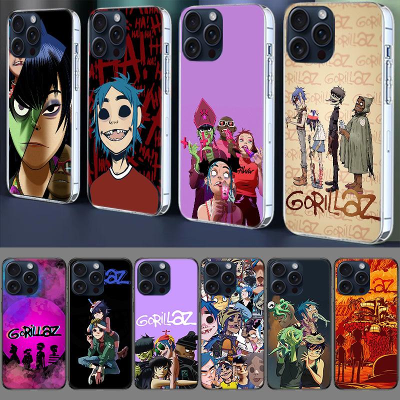 Gorillaz Anime Clear Phone Case For Iphone 17 Air 16 Pro Max 15 Pro 14 Plus 17E 16E 11 13 12 Mini Cover Cases Fundas Cell TPU Ca