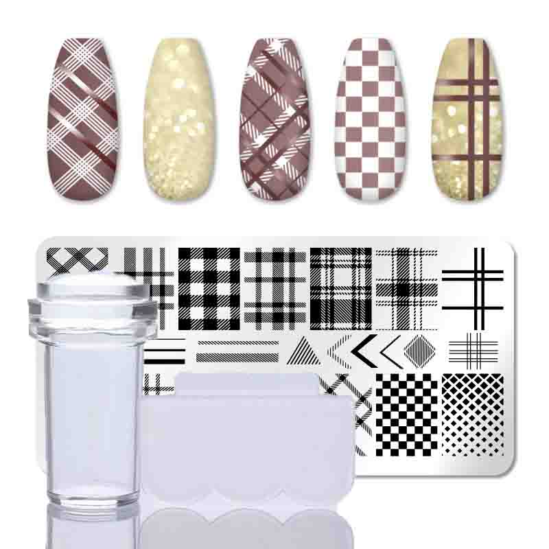 2Pcs/Set Nails Art Stamp Plates Leaf Flower Stainless Steel Stencils Nail Printing Image Manicure Stamping Tools