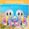 Acrylic Playful Ghost Earrings In Bright Colors Eyecatching Cute Cartoon Design For Women