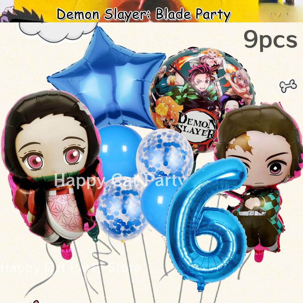 Démonický lovec Narodeninová oslava Dekorácie Kimetsu No Yaiba Stolový riad Obrus Tanier Hrnček Balónik Sprcha pre bábätko Detské darčeky Potreby na párty