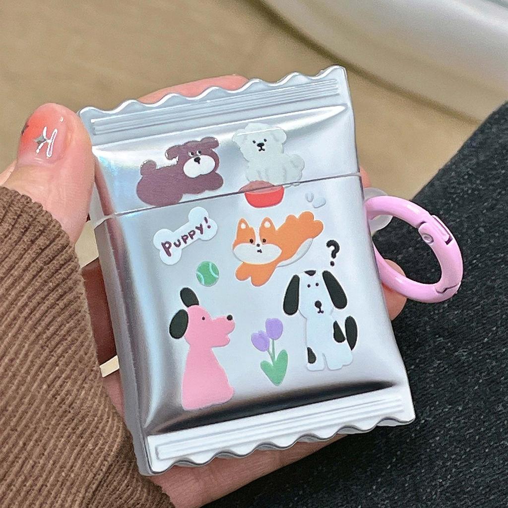 Cartoon Dog Silver Earphone Case For Apple Airpod 3 1 Pro 2nd 2 Wireless Bluetooth Charging Box Puppy Cute Headset Cover Capa