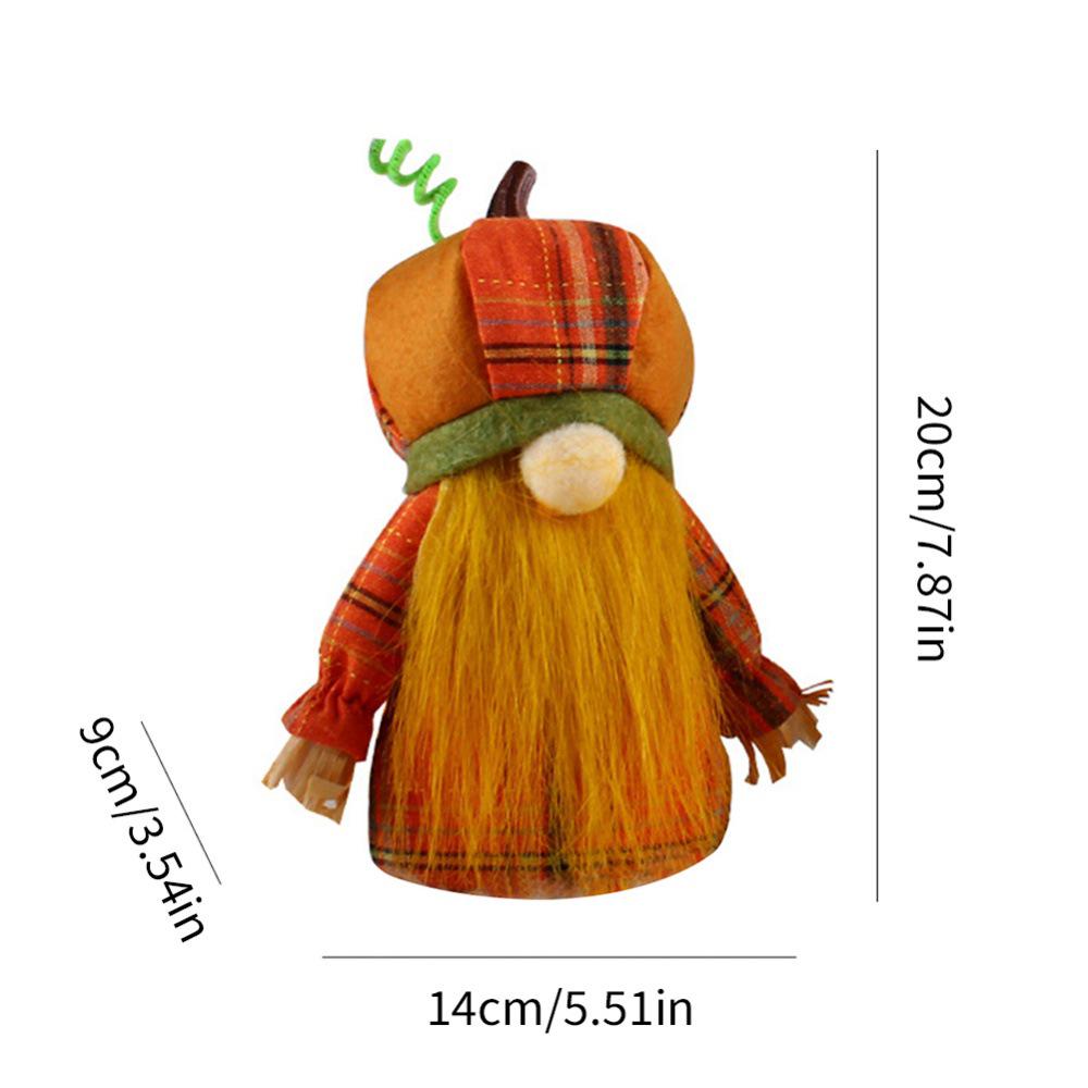 Thanksgiving Faceless Doll with Pumpkin Hat - Harvest Festival Rudolph Window Ornament
